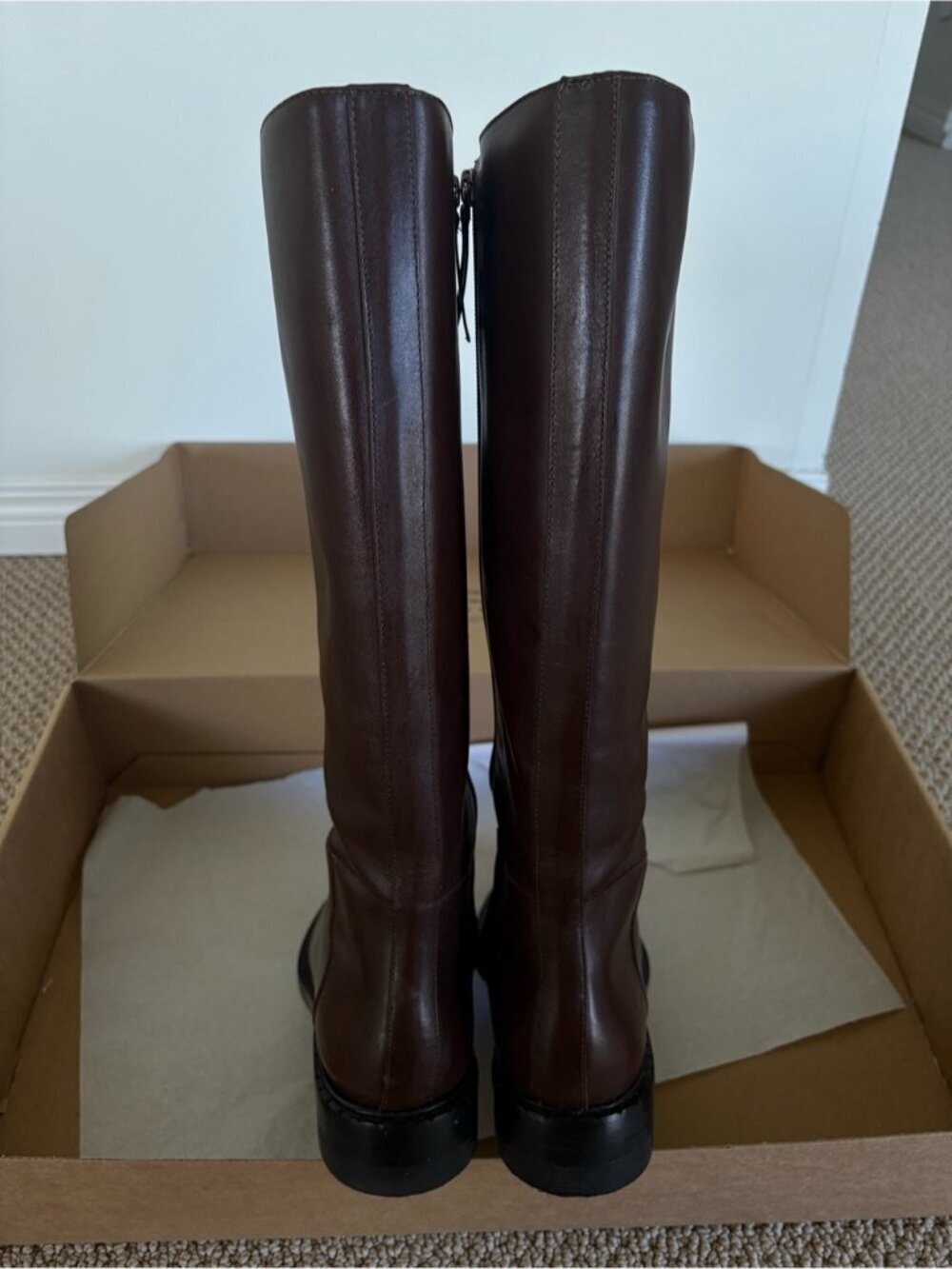 Reformation Nancy Knee High Riding Boot Espresso Brown Leather | 9 US, 39.5 EU - Picture 13 of 16